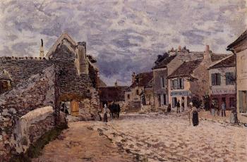 Alfred Sisley : Village Street, Grey Weather